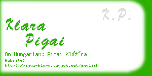 klara pigai business card